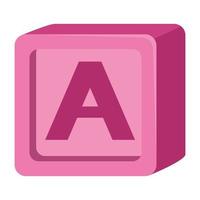 alphabet block toy baby with letter a vector