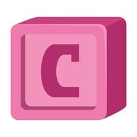 alphabet block toy baby with letter c vector