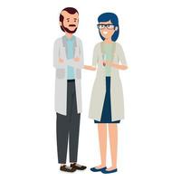 young professional doctors workers characters vector