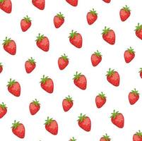 Fresas frescas frutas patrón de fondo vector