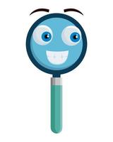 search magnifying glass kawaii character vector