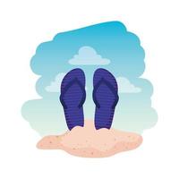 summer flip flops accessories icon vector