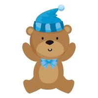 little bear teddy with hat vector