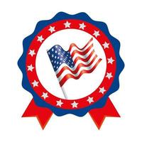 Isolated usa flag inside seal stamp vector design