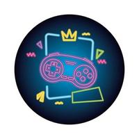 control game nineties style neon light vector