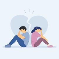 Dating couple having a conflict and relationship problems. vector
