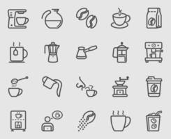 Coffee line icons set vector