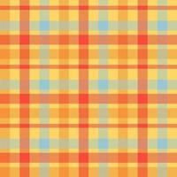 Tartan orange color seamless vector pattern