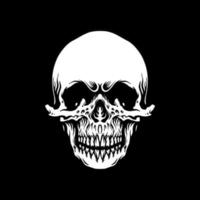 Vintage Skull Monochrome Emblem vector