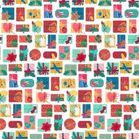 New year present boxes vertical seamless pattern vector
