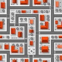 Top view of the plan city. Seamless repeating pattern. vector