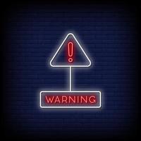 Warning Neon Signs Style Text Vector