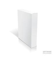 vector blanco realista abierto ilustración de caja en blanco con sombras.