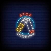 Stop Smoking Neon Signs Style Text Vector