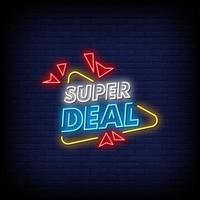 Super Deal Neon Signs Style Text Vector