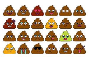 Turd, poop emoji sticker set