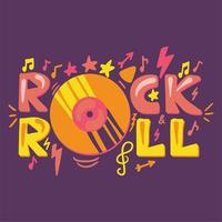 Rock N Roll cartoon poster template vector