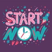 Start now hand drawn illustration vector