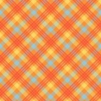 patrón de vector transparente de color naranja tartán
