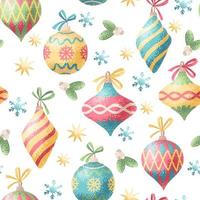 Seamless Christmas decoration watercolor style pattern