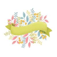 Grain ribbons and flowers vector