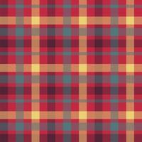 Plaid red color seamless vector pattern