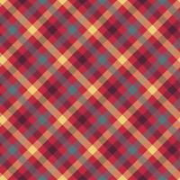 Plaid red color seamless vector pattern
