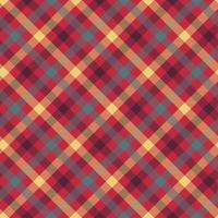 Plaid red color seamless vector pattern