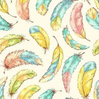 Hand drawn grainy texture feathers pattern vector