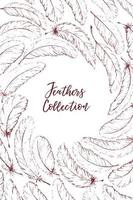 Hand drawn feathers vector