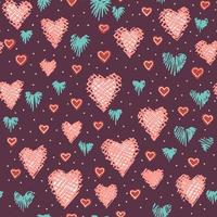Seamless hearts pattern vector