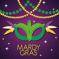 Mardi Grass celebration poster with mask vector