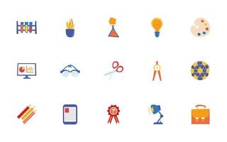 conjunto de iconos de escuela y educación vector