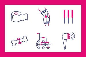 Disabilities icon set vector