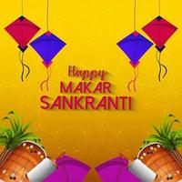 Decorative background for happy makar sankranti vector