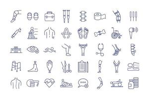 Disabilities icon set vector