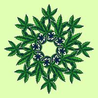 Medical Cannabis Leaf Mandala Illustration vector