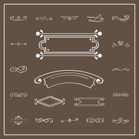 decorative swirl divider set vector