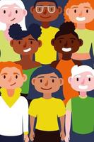 Group of interracial people, inclusion concept vector