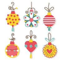 Christmas ornament set vector