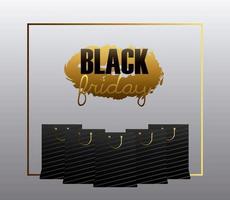 Black Friday sale banner with shopping bags vector