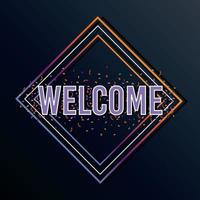 welcome label lettering in diamond shape vector