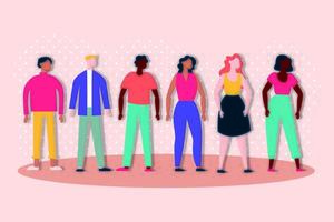 group of interracial people, inclusion concept vector