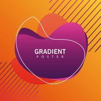 orange geometric vivid background with abstract frame vector