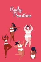 Group of women with different body types vector