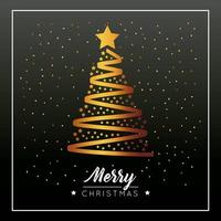 Christmas gold tree vector