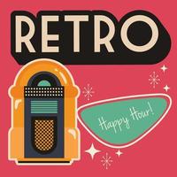 Retro style party poster with music jukebox vector