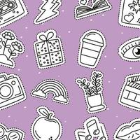Cute pattern background with hype icons vector