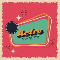 Retro style party poster with lettering vector