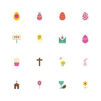 Easter icon set vector